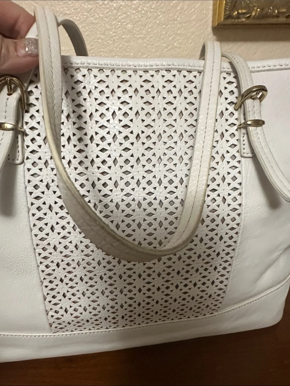 TALBOTS  Perforated Tote Bag